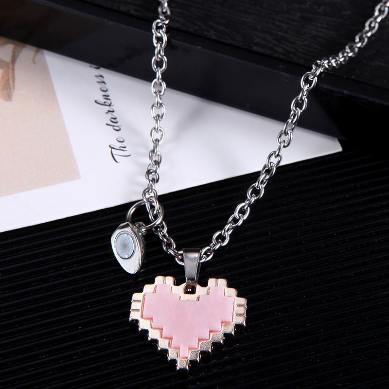 2pcs Magnetic Heart-shaped Mosaic Necklace Fashion Jewelry dealsniper-net