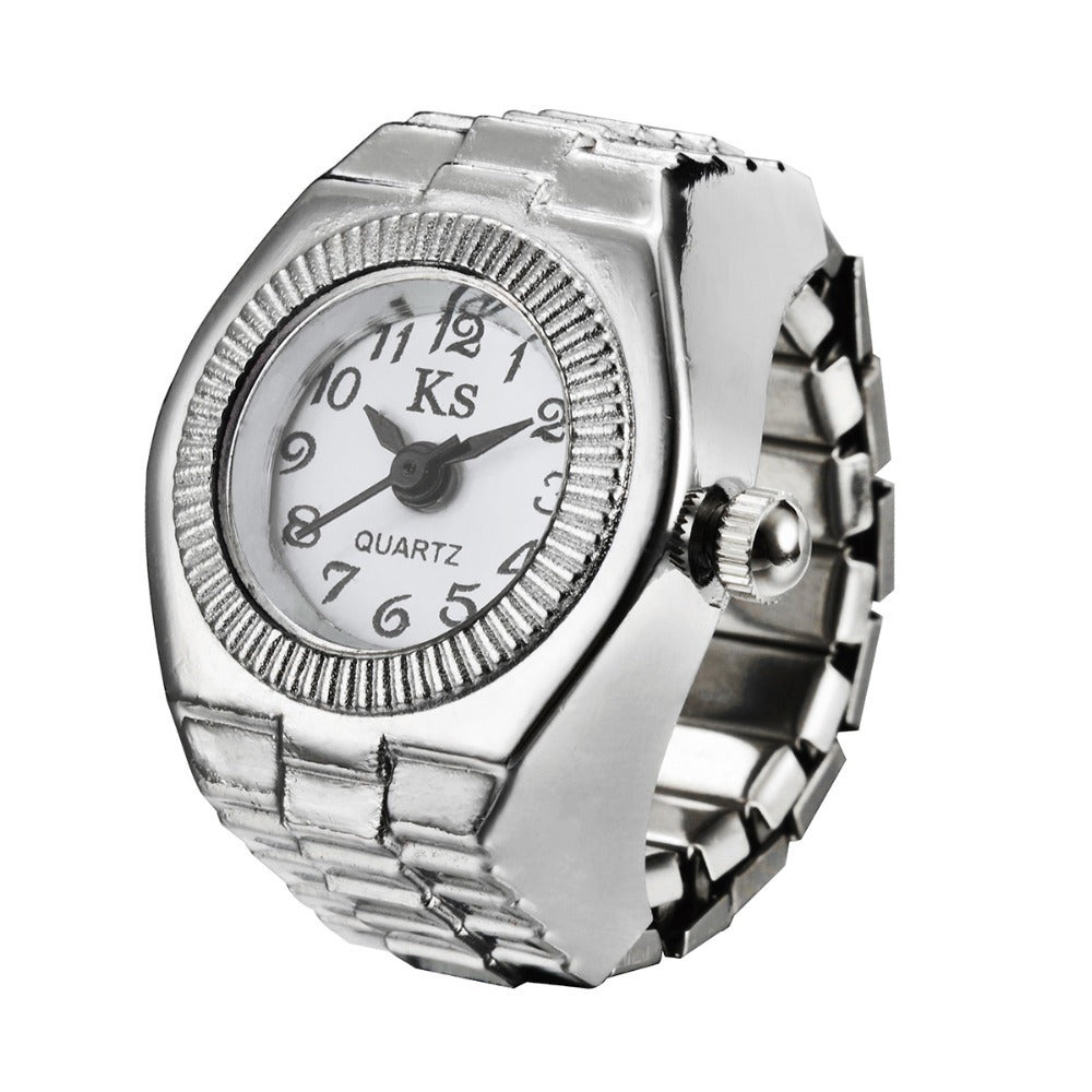 Simple All-Match Ring Watch Alloy Creative Watch Jewelry DealSniper.net White
