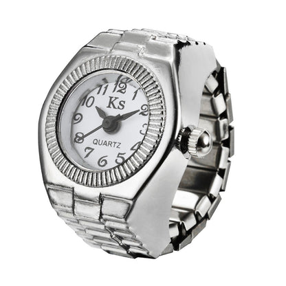 Simple All-Match Ring Watch Alloy Creative Watch Jewelry DealSniper.net White