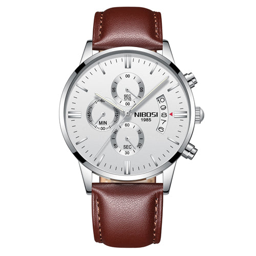Men Watch Chronograph Sport Mens Watches Top Brand Men DealSniper.net Brown white