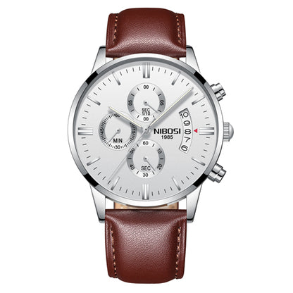 Men Watch Chronograph Sport Mens Watches Top Brand Men DealSniper.net Brown white