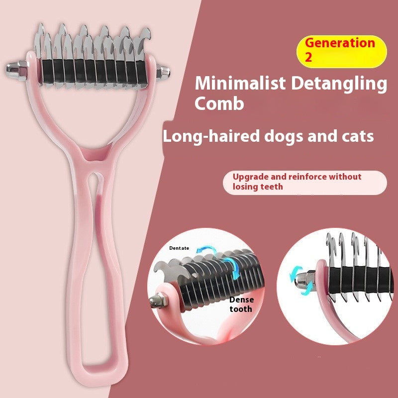 Pets Fur Knot Cutter Dog Grooming Shedding Tools Pets Gym From House AD818 Medium Pink