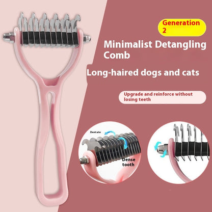 Pets Fur Knot Cutter Dog Grooming Shedding Tools Pets Gym From House AD818 Medium Pink