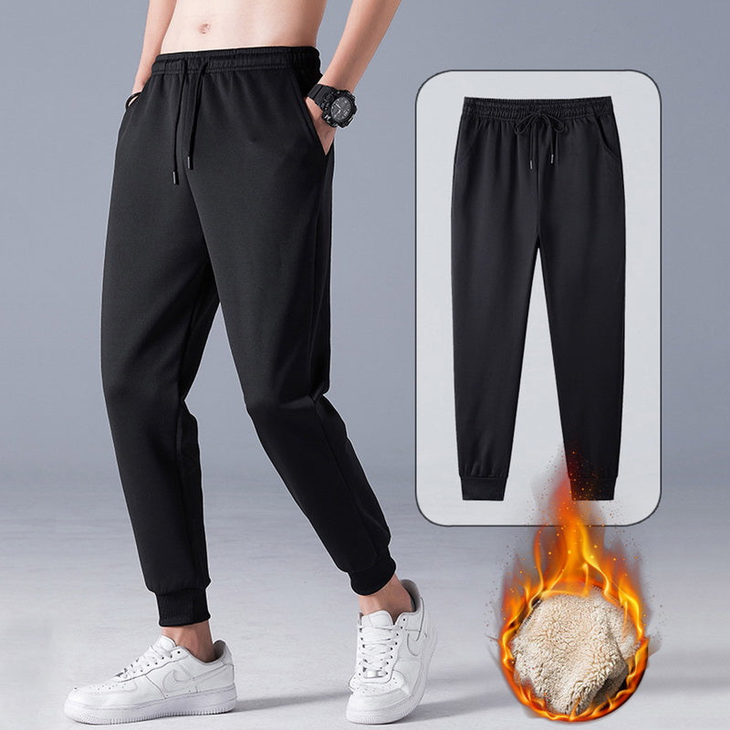 Autumn Winter Pants Men Women Trousers Warm Fleece Drawstring Pants M-5XL Men dealsniper-net Black 3XL