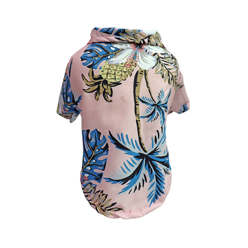 Dog Spring And Summer Thin Shirt Corgi Blue Cat Clothes Pets DealSniper.net Coconut tree powder 2XL