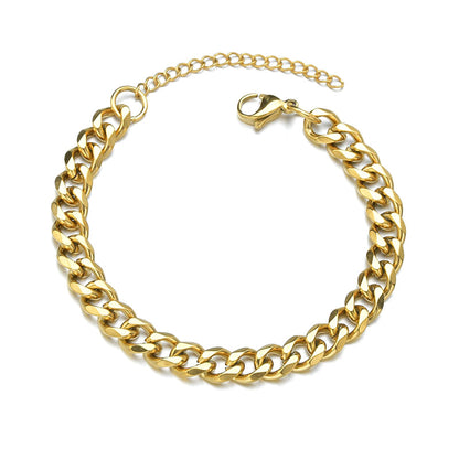 Six-sided Grinding Miami Cuban Titanium Steel Bracelet Jewelry Gym From House Gold 3mm