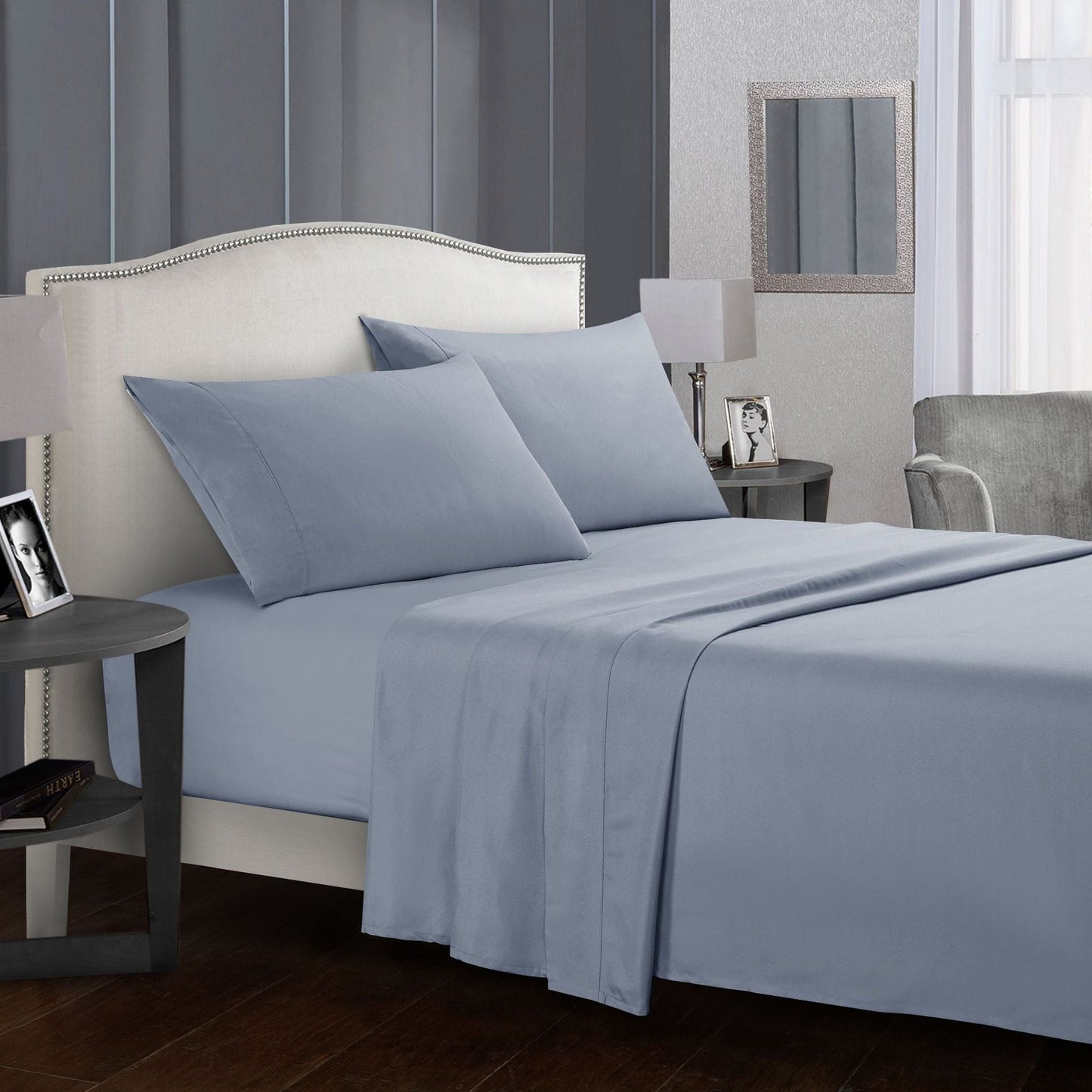 Sheet Set 4 Sets Bed Sheet Double King Size House DealSniper.net Blue purple California King set of four