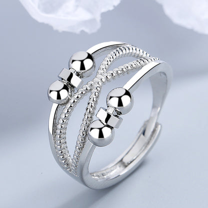 Double-layer Hollow Line Rotatable Ring Women Jewelry dealsniper-net