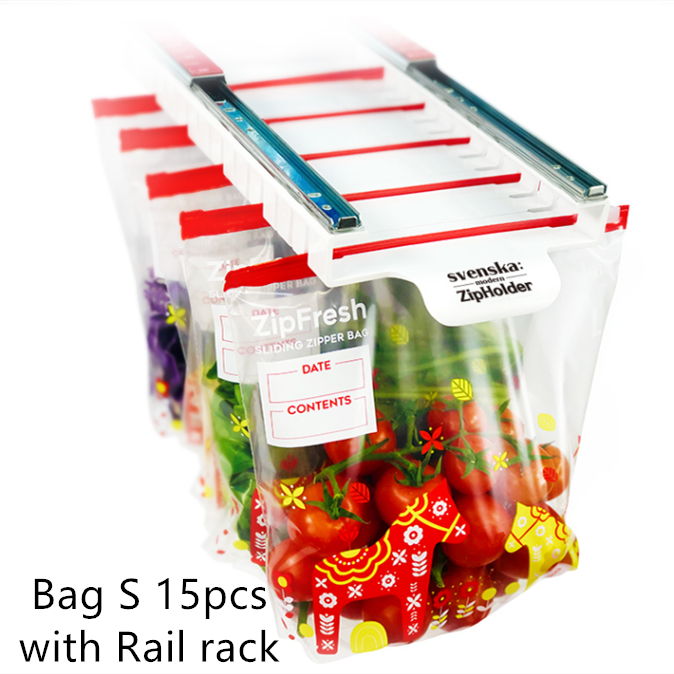 Household Storage Bag Storage Rail Rack Perforation-free Hanging Rack Home dealsniper-net Bag S 15pcs with Rail rack