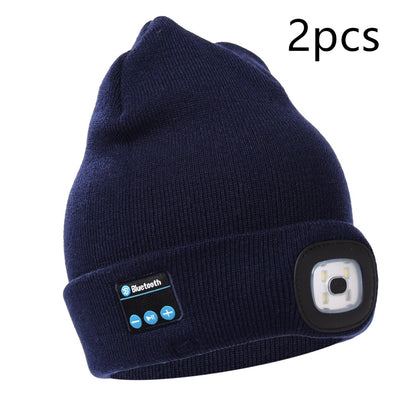 Bluetooth LED Hat Wireless Smart Headset Headphone Gadgets dealsniper-net 2pcs Tibetan blue