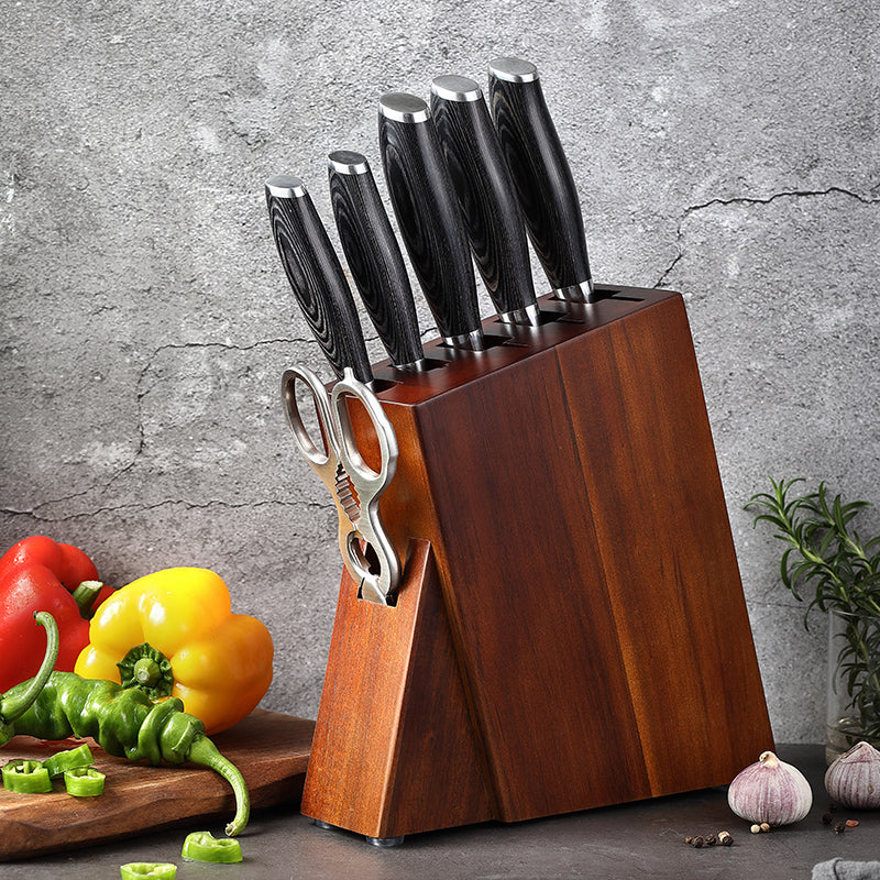 Seven-piece Damascus Kitchen Knife Set Kitchen dealsniper-net Black