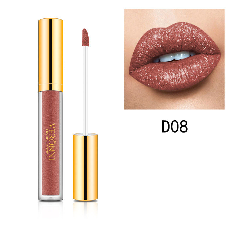 Diamond Pearl Magic Color Shiny Matte Metal Lip Gloss Lipstick Beauty dealsniper-net D08