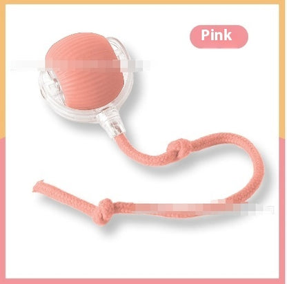 Electric Cat Toy Automatic Cat Ball Self-entertainment Rolling Ball Pets DealSniper.net Pink with rope Birdsong 1PC