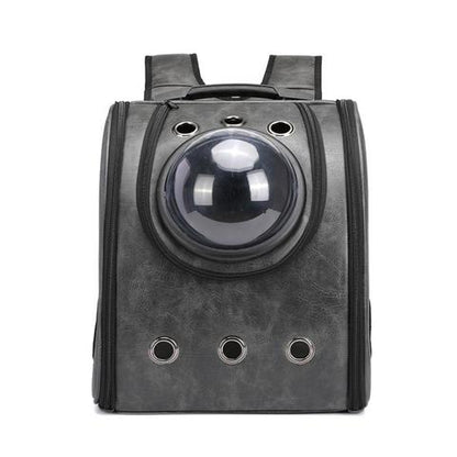 Leather pet carry backpack capsule Pets Gym From House gray