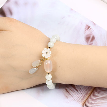 Shell flower jade water drop bracelet Jewelry dealsniper-net