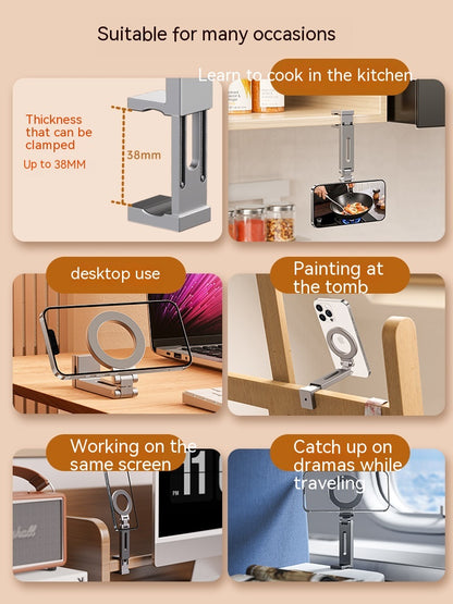 360-degree Rotating Folding Travel Mobile Phone Magnetic Bracket Gadgets Gym From House