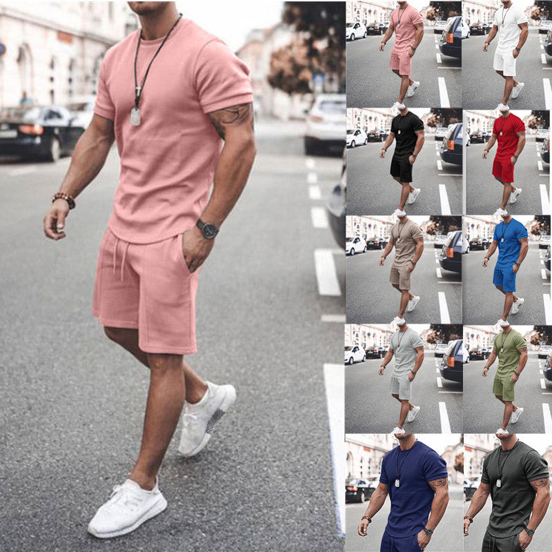 Short Sleeve Shorts Two-Piece Sports And Leisure Men dealsniper-net