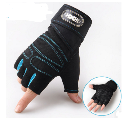 Cycling Gloves Half Finger Breathable Elastic Outdoor Bike Bicycle Riding Fitness Glove Accessories Men DealSniper.net Sky Blue L