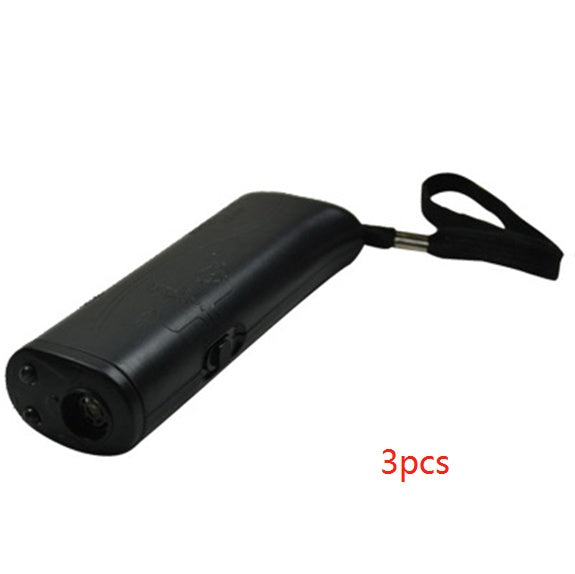 3-in-1 Anti Barking Dog Training Device Ultrasonic Dog Training Repeller LED Flashlight Pets dealsniper-net 3pcs Black