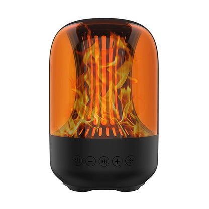 New Smart LED Colorful Bluetooth Speaker Atmosphere Flame Light House Gym From House Black USB