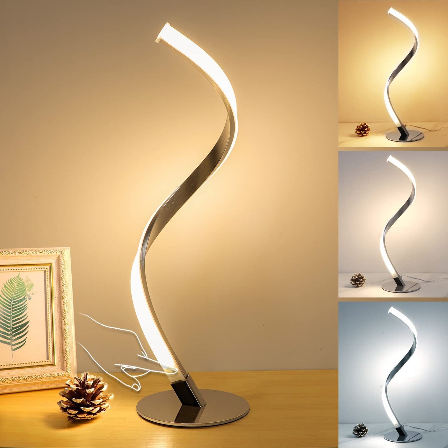 Snake Lamp Spiral Table Lamp Bedroom Bedside Small Night Lamp Home Decor dealsniper-net