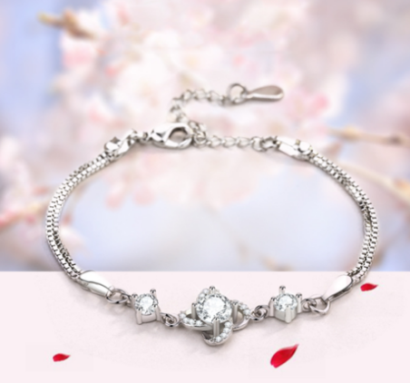 925 Sterling Silver Necklace For Women Forever Heart AAA Zircon Mosaic Necklaces & Pendants Gift Kitchen DealSniper.net Bracelet