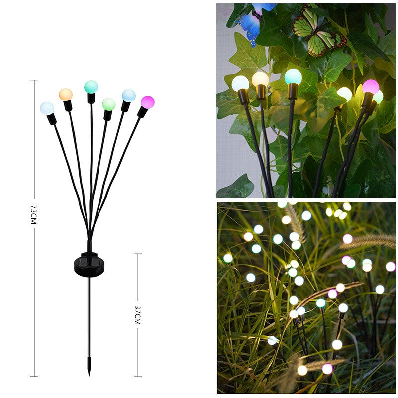 LED Pneumatic Firefly Ground Plug-in Lamp Garden dealsniper-net Colored light 6heads