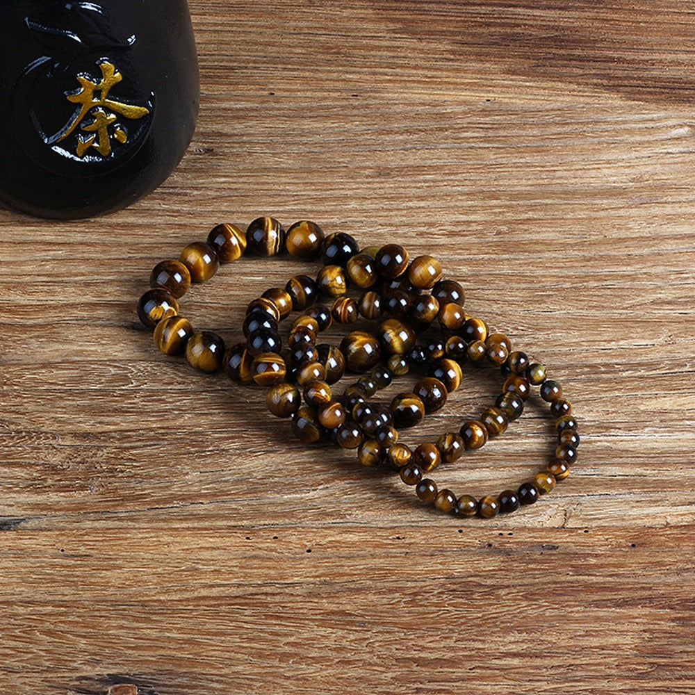 Natural Stone Bracelet Fashion Tiger Eyes Men Minimalist Beaded Jewelry dealsniper-net