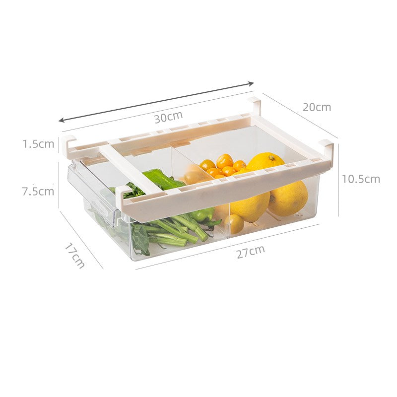 Kitchen Organizer Adjustable Kitchen Refrigerator Storage Rack Fridge Freezer Shelf Holder Pull-out Drawer Organiser Space Saver Kitchen dealsniper-net B