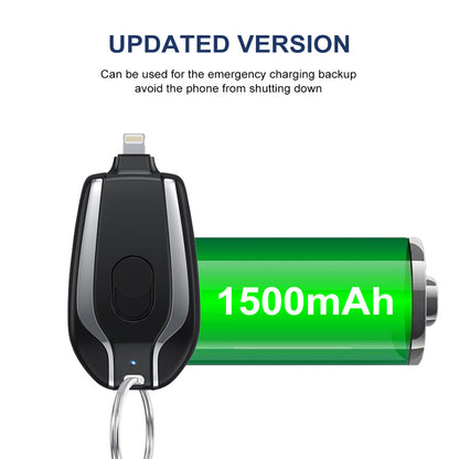 1500mAh Mini Power Emergency Pod Keychain Charger Gadgets dealsniper-net