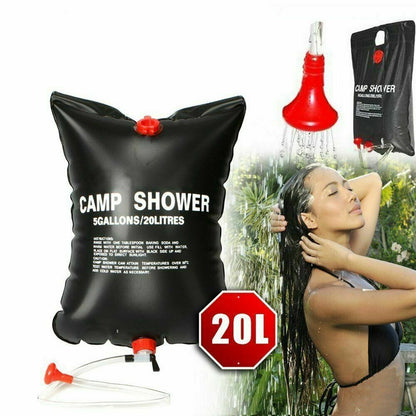 20L Camping Shower Portable Compact Solar Sun Heating Bath Bag Outdoor Travel Outdoor DealSniper.net default