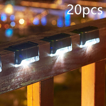 Solar Outdoor Aisle Corridor Step Stair Light Outdoor DealSniper.net Black White light 8X4.4X4.5cm 20PCS