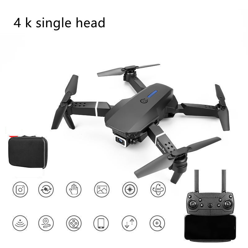 Folding Hd Camera Aerial Shot Drone Toy Four Axis Electronics dealsniper-net Black 4K Single head