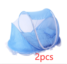Foldable Baby Bed Net With Pillow Net 2pieces Set Kids DealSniper.net Blue 2pcs