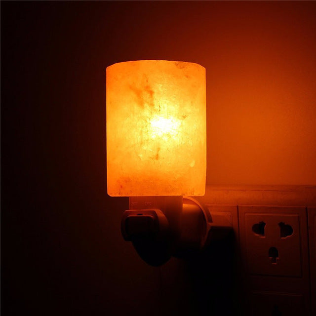 Crystal Salt Lamp Night Light Home dealsniper-net Cylindrical AU