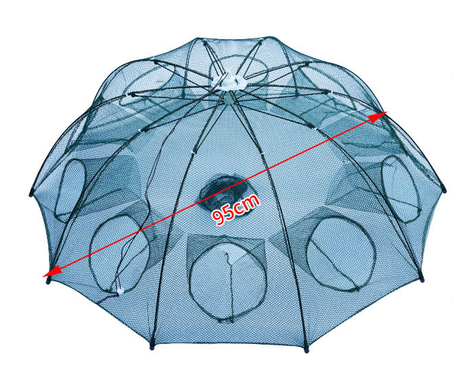 Strengthened 4-20 Holes Automatic Fishing Net Shrimp Cage Nylon Outdoor dealsniper-net 10 Sides 10 Holes