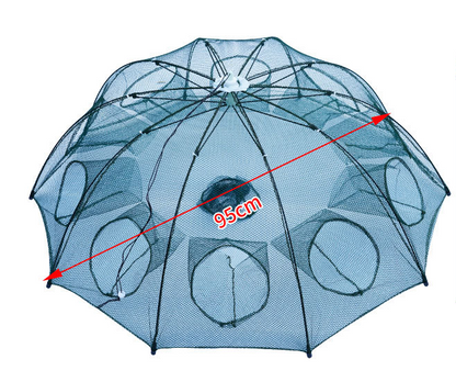 Strengthened 4-20 Holes Automatic Fishing Net Shrimp Cage Nylon Outdoor dealsniper-net 10 Sides 10 Holes