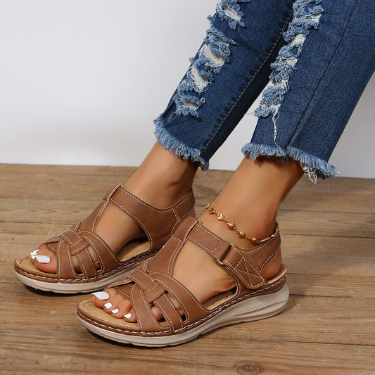 Roman Shoes Women Velcro Ankle Srap Sandals Summer Platform Sandals