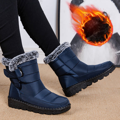 Snow Boots Winter Warm Hook And Loop Fastener Plush Shoes Women null