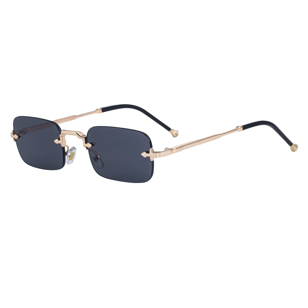 New Style Frameless Metal Temple Sunglasses For Men And Women Men Gym From House C1 gold all gray