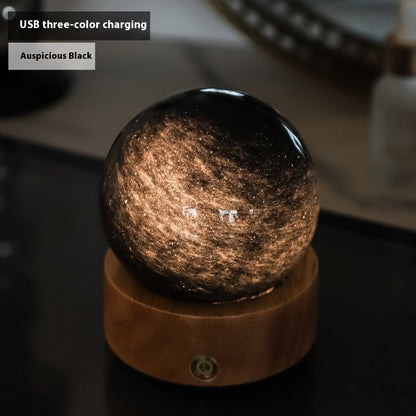 Crystal Glass Small Night Lamp Touch Ambience Light Home Decor Gym From House Gift Box Tricolor Auspicious Black
