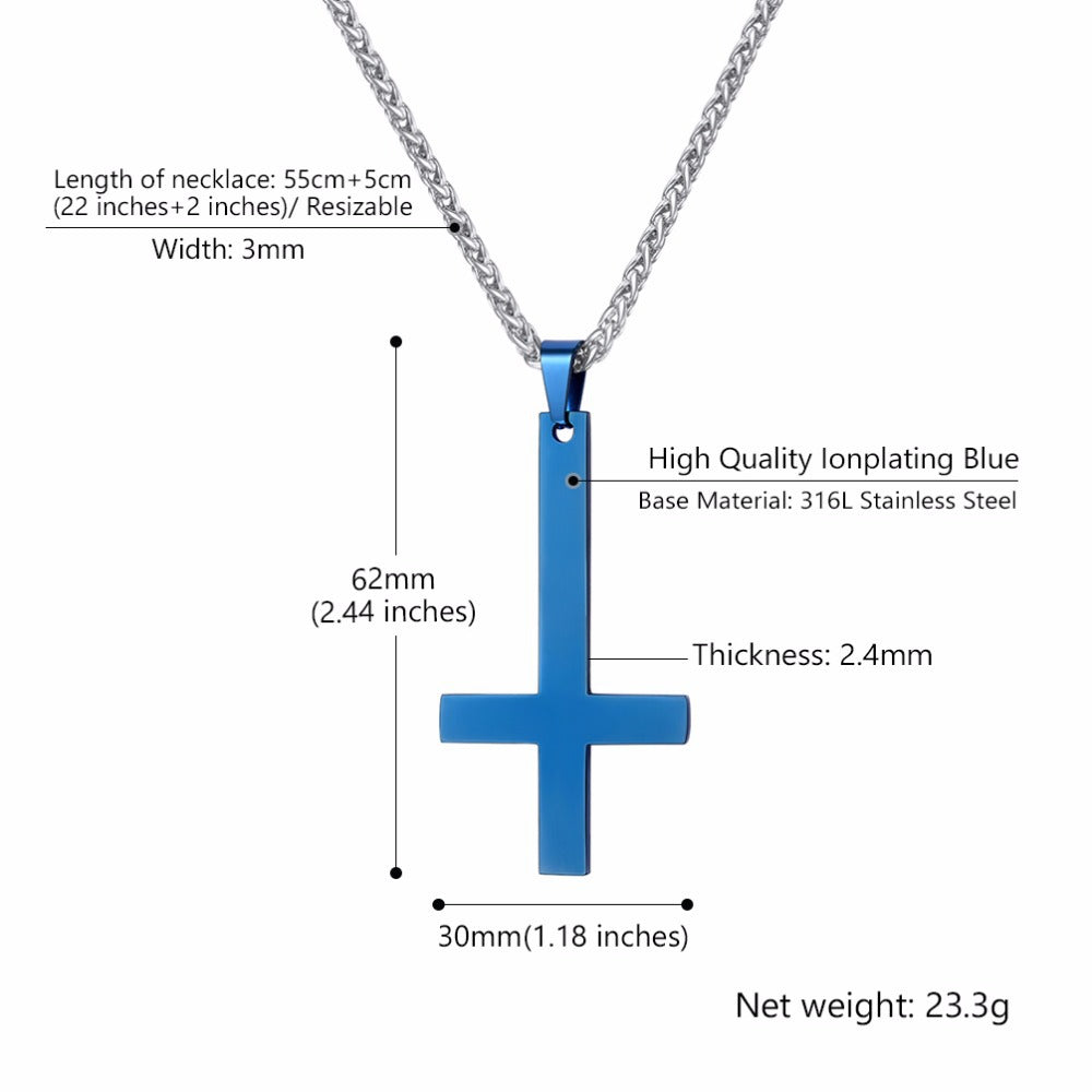 Titanium steel smooth cross necklace pendant Jewelry dealsniper-net