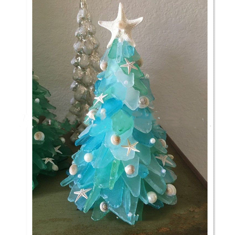 DIY Christmas Decoration Blue Christmas Tree Glass Creative Unique Decoration Holidays dealsniper-net