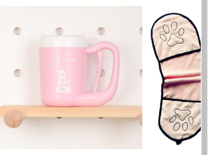 Pet Cat Dog Foot Clean Cup Cleaning Tool Silicone Pets Gym From House Pink and Pink S