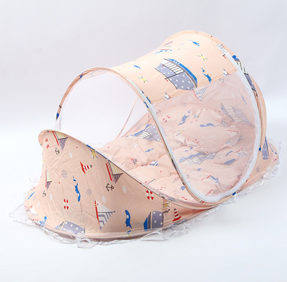 Foldable Baby Bed Net With Pillow Net 2pieces Set Kids DealSniper.net Yellow Boat