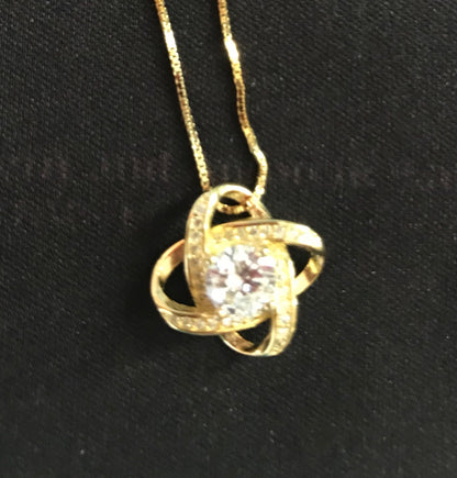 925 Sterling Silver Necklace For Women Forever Heart AAA Zircon Mosaic Necklaces & Pendants Gift Kitchen DealSniper.net Yellowgold45cm
