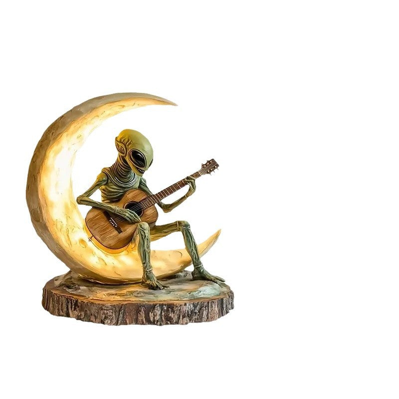Alien Moon Guitarist Acrylic Home Office Decorations Ornaments Home Decor Gym From House