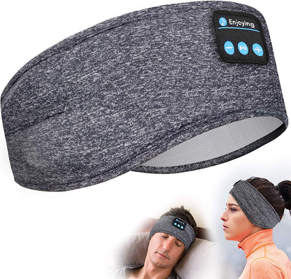Wireless Bluetooth Sleeping Headphones Headband Thin Soft Elastic Comfortable Music Ear Phones Eye Mask For Side Sleeper Sports Sports DealSniper.net Grey A