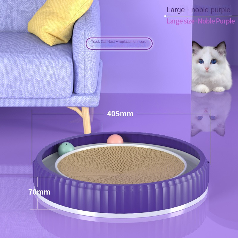 Non-flaking Corrugated Paper Wear-resistant Cat Scratching Board Pets dealsniper-net Purple L