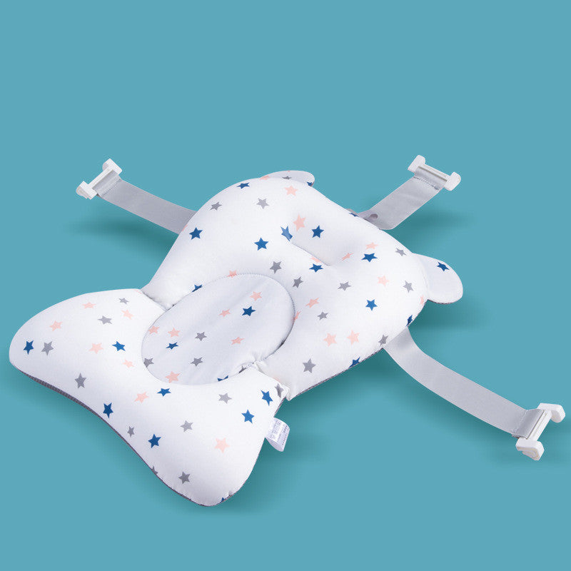 Baby Bath Seat Support Mat Foldable Baby Bath Tub Pad & Chair Deals DealSniper.net White star bath mat Standard Model